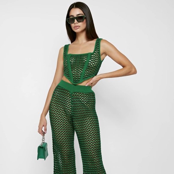NWT🏷 Crochet Corset Top - Green 💚🌳 - Picture 5 of 12